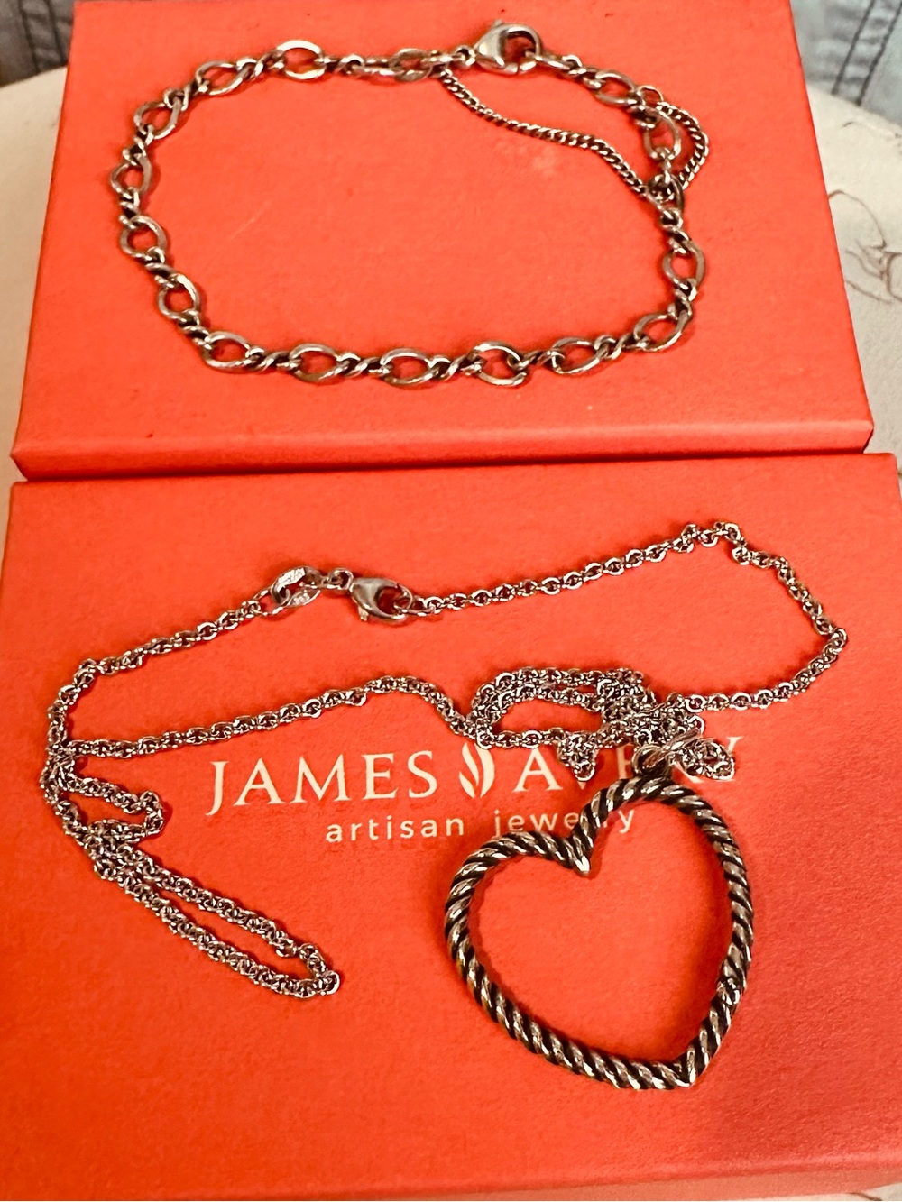 James Avery changeable heart charm necklace and bracelet - Picture 2 of 10